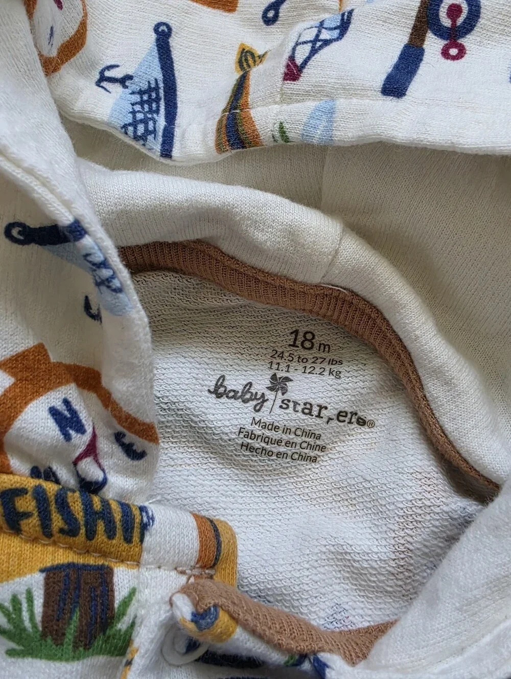 Baby Boys Gone Fishin' Hooded Romper (12-18 Months)